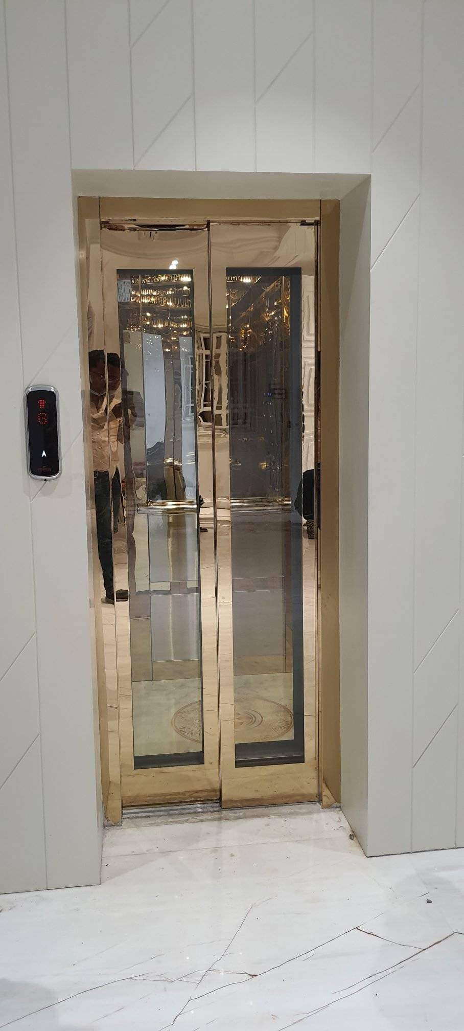 S.S. Gold Titanium Finish Elevator Cabin