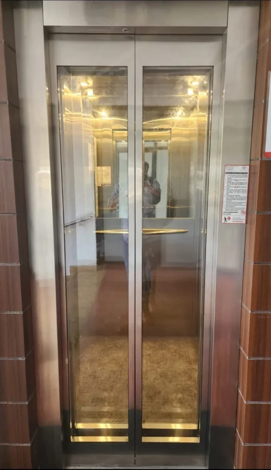 SS 304 Big Vision Glass Elevator Door